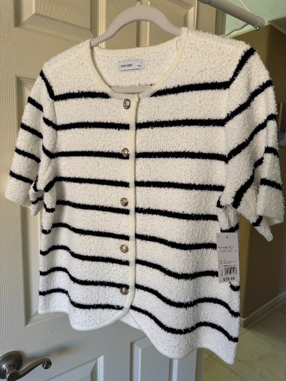Women's Nine West Texture Elbow Sleeve Sweater NWT Size L